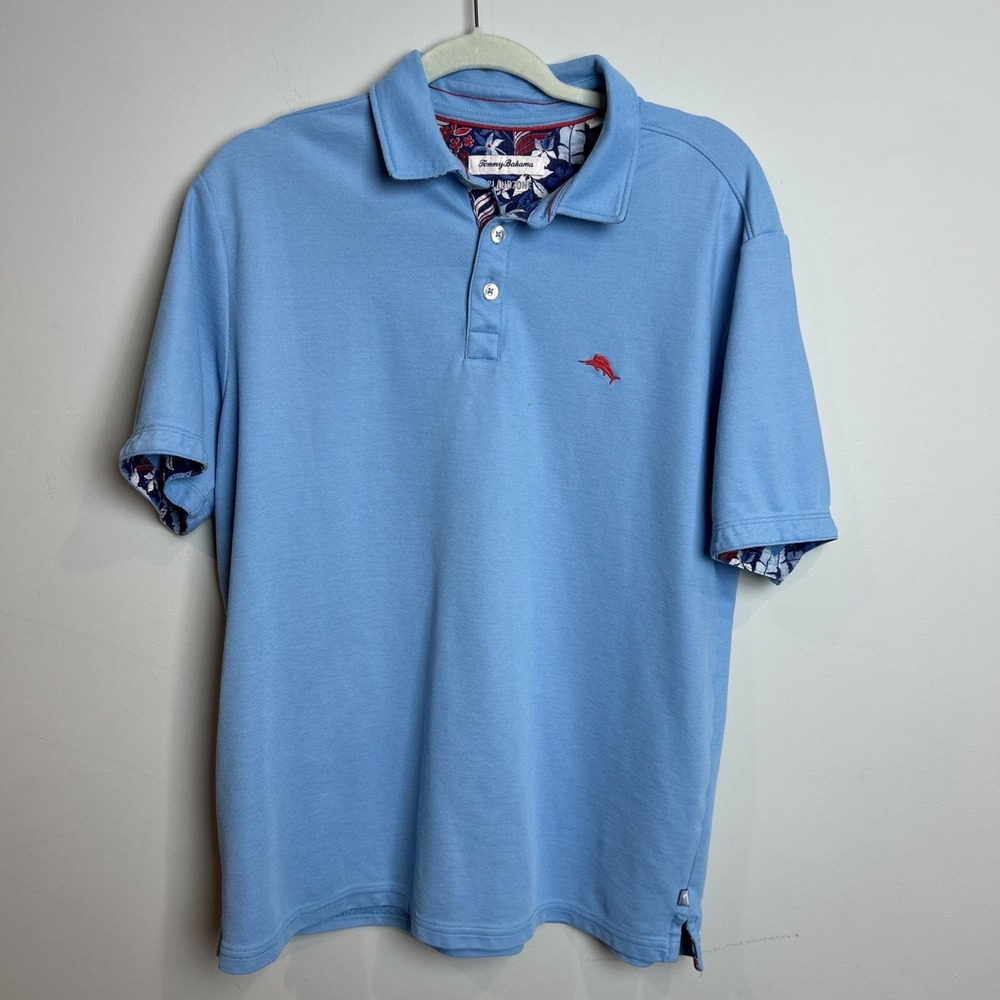 Tommy Bahama Island Zone Polo Supima Knit Hawaiian Coastal Casual Size Large